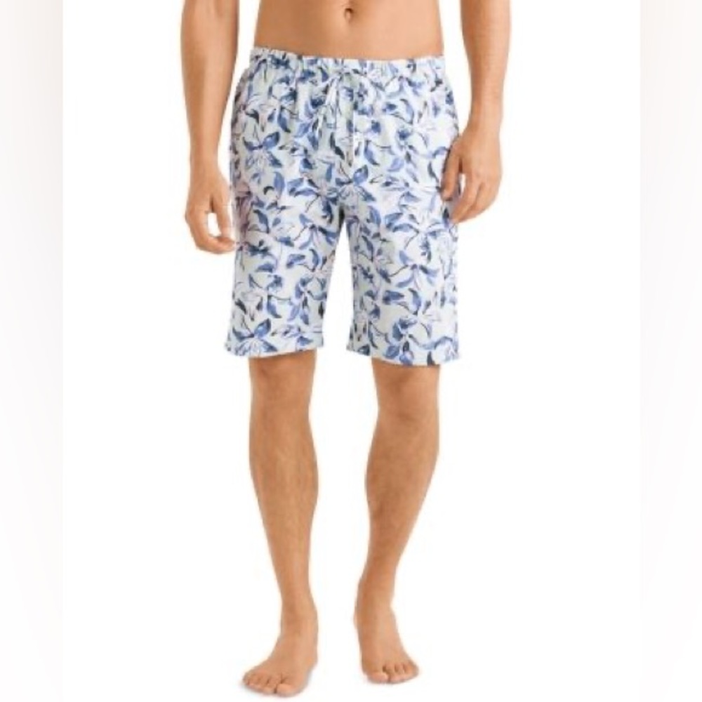 HANRO Night and Day Hawaiian Floral Woven Cotton Pajama Lounge Shorts Small